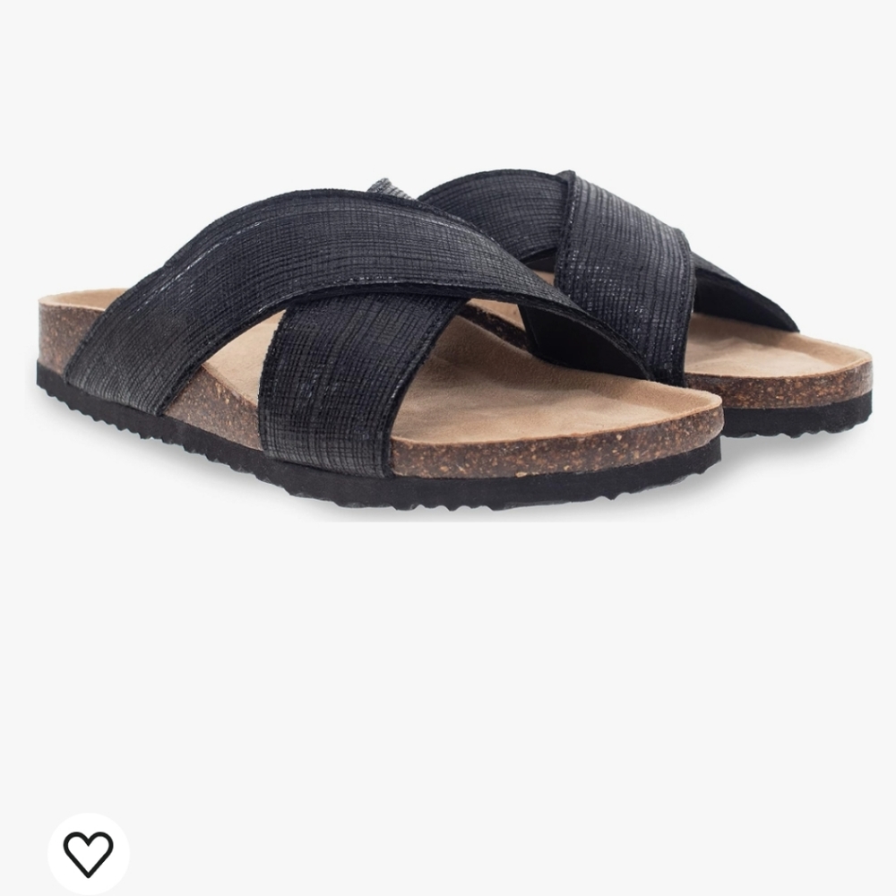 Western Chief Women's Metallic Cross Sandals New in box
